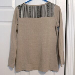 Tan long sleeve shirt with zipper detail